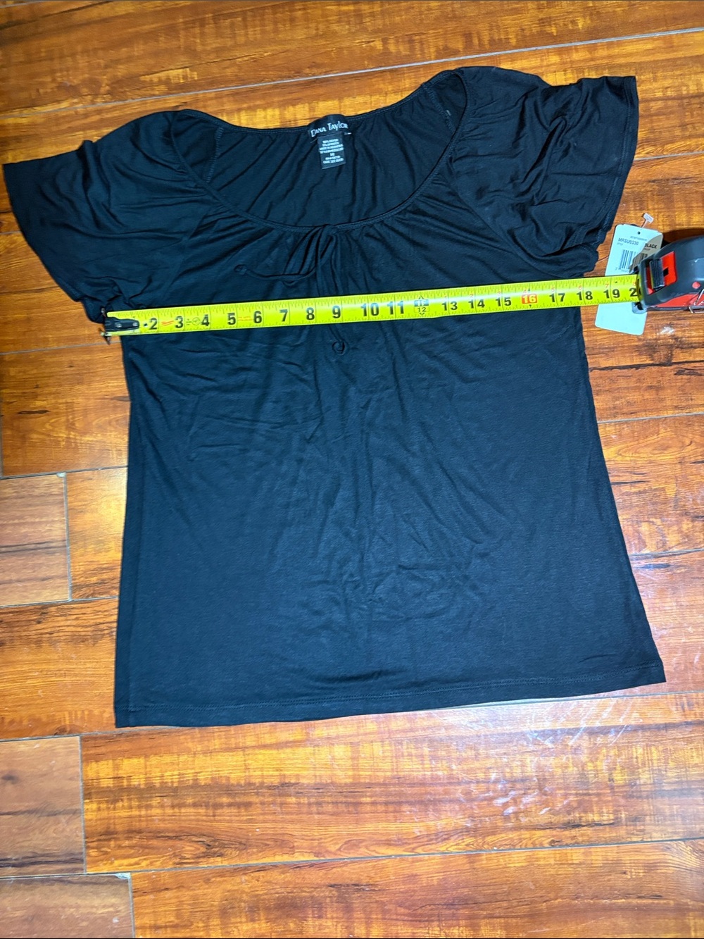Classic Black V-Neck Short Sleeve Blouse - Women's - Picture 9 of 10